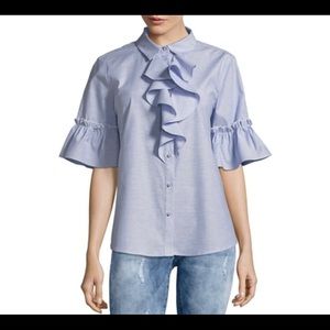 Karl Lagerfeld Ruffle Neck Top